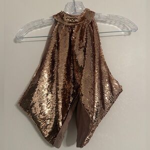 ASOS Rose Gold Sequin Drape Top size 4